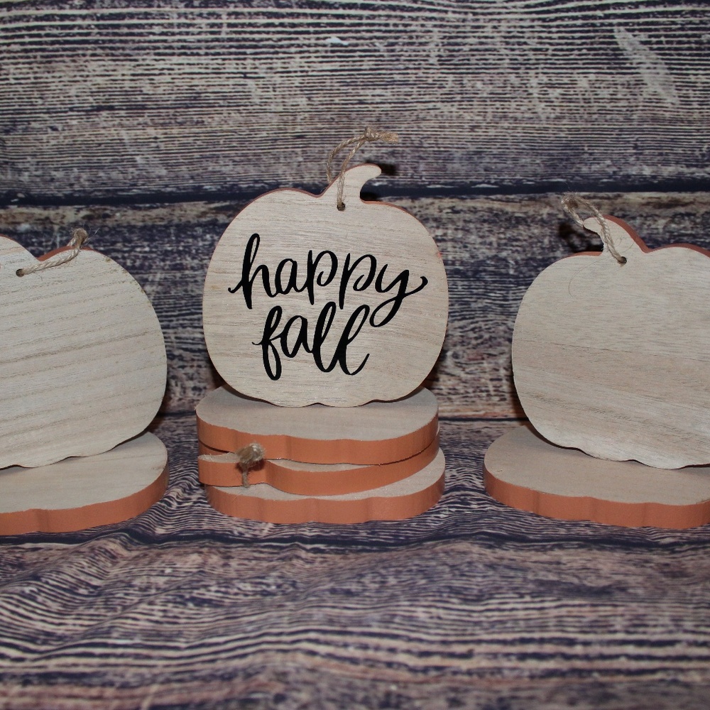 Wooden Pumpkin Ornaments - Home Decor